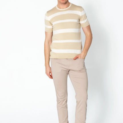 RNT23 Striped knit t-shirt beige