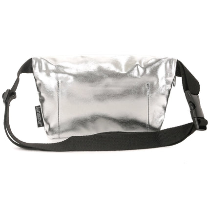 Ultra slim fanny pack metallic silver