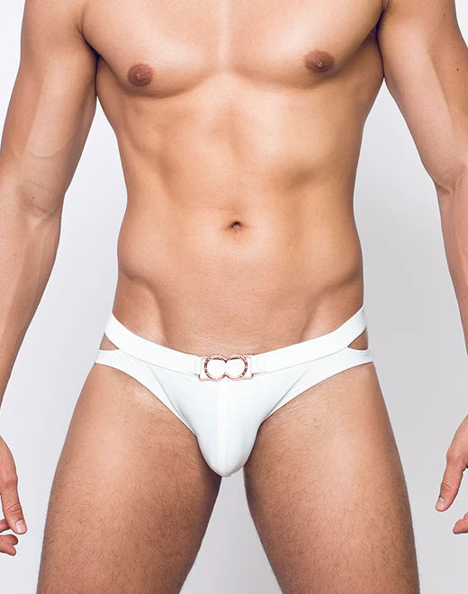 2eros Double Strap swim brief ivory