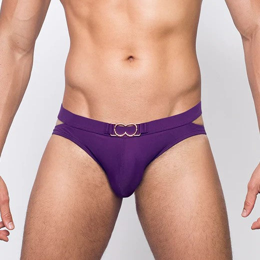 2eros Double Strap swim brief plum