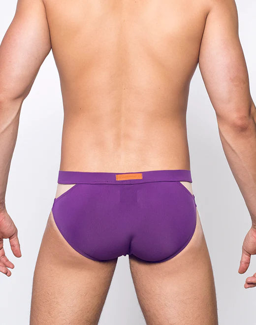 2eros Double Strap swim brief plum