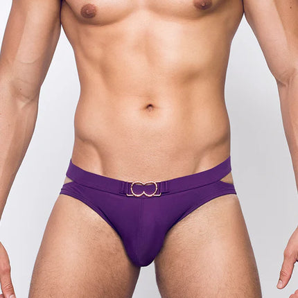 2eros Double Strap swim brief plum