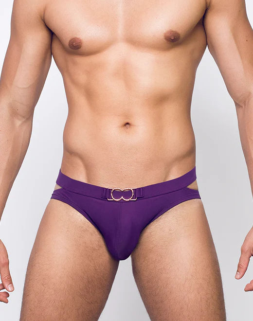 2eros Double Strap swim brief plum