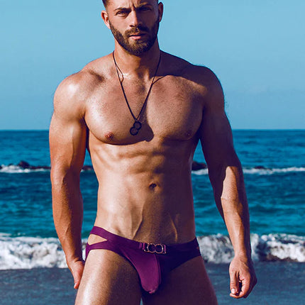 2eros Double Strap swim brief plum