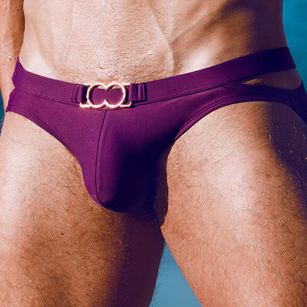 2eros Double Strap swim brief plum