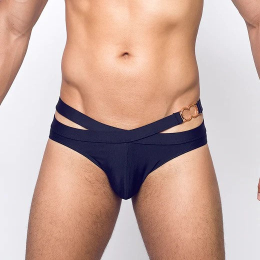 2eros Double Strap swim brief black