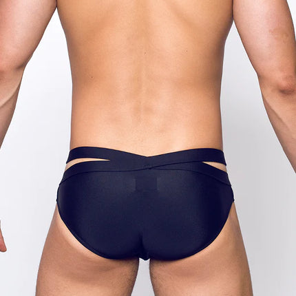 2eros Double Strap swim brief black