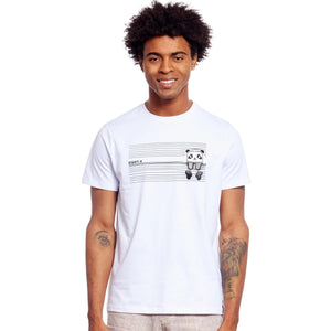 Eight X Peek-A-Boo Panda textured graphic t-shirt white