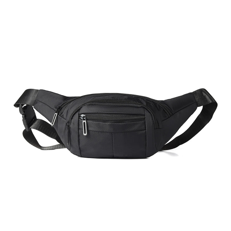 4 zipper compartment fanny pack black