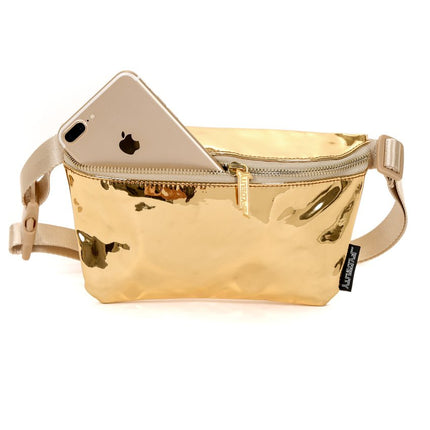 Ultra slim fanny pack lux mirror gold