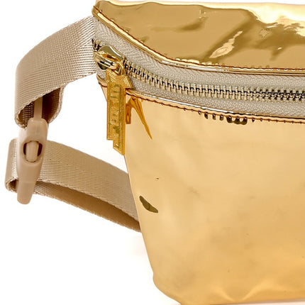 Ultra slim fanny pack lux mirror gold