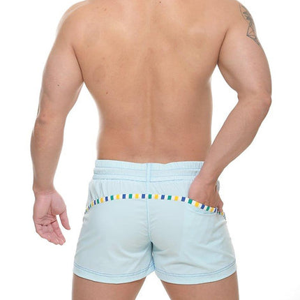 STUD Zeke 4" swim beach short light blue