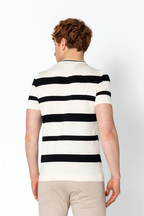 RNT23 Striped knit t-shirt off-white