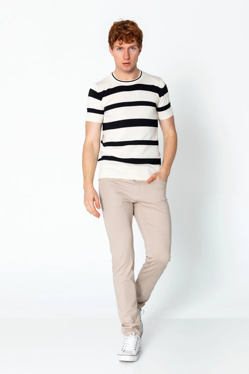 RNT23 Striped knit t-shirt off-white