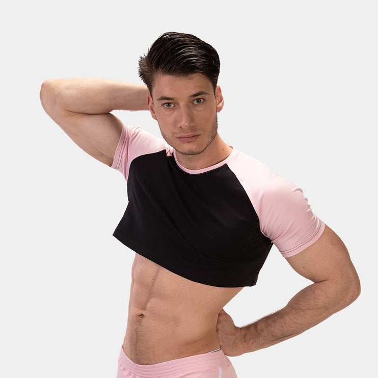 Barcode Berlin Alva crop top black/pink