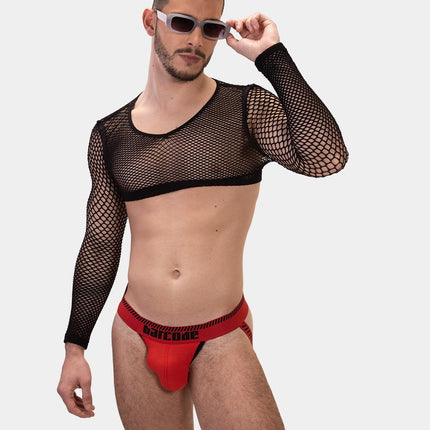 Barcode Berlin Kavan ribbed cotton jockstrap red