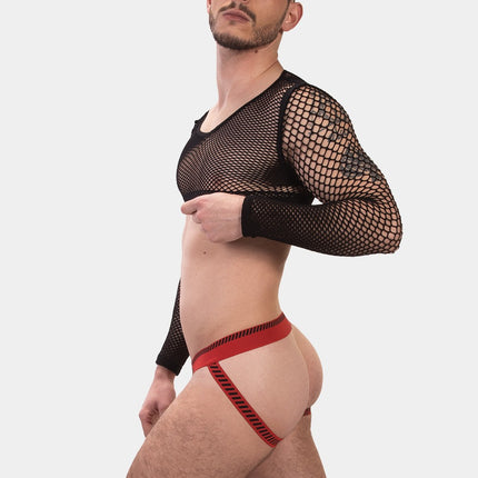 Barcode Berlin Kavan ribbed cotton jockstrap red