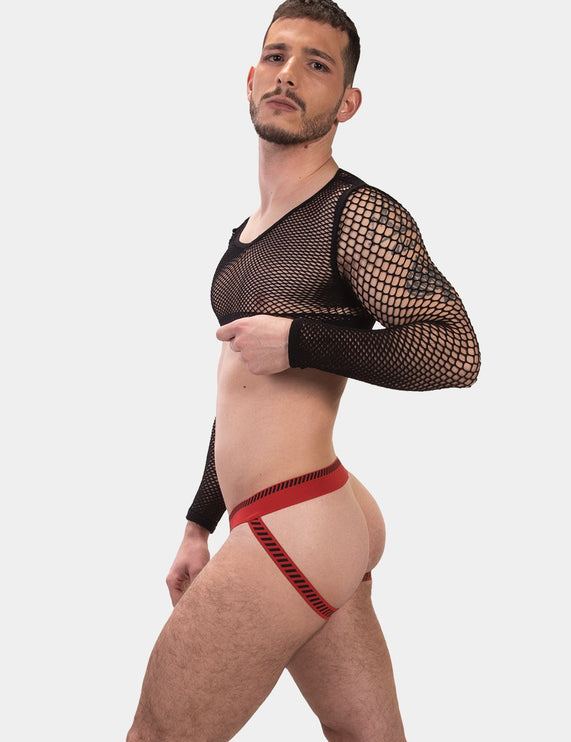 Barcode Berlin Kavan ribbed cotton jockstrap red