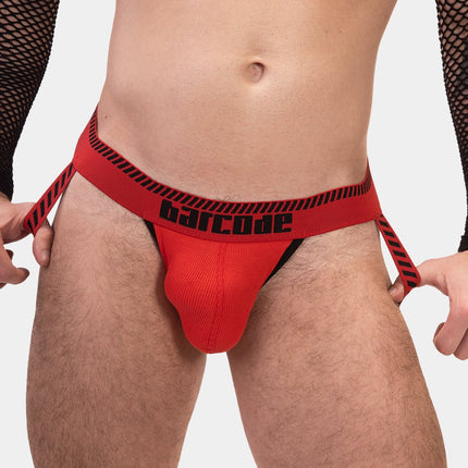 Barcode Berlin Kavan ribbed cotton jockstrap red