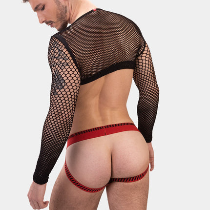 Barcode Berlin Kavan ribbed cotton jockstrap red