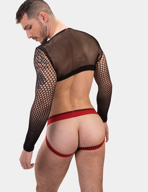 Barcode Berlin Kavan ribbed cotton jockstrap red