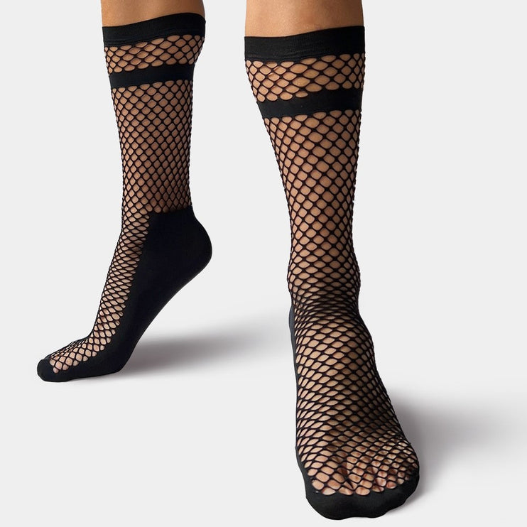 Barcode Berlin Paris fishnet socks black