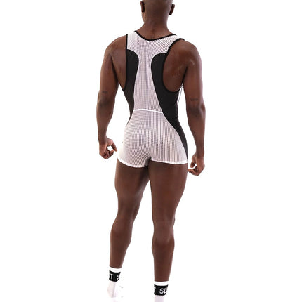 Barcode Berlin Sanke mesh singlet white