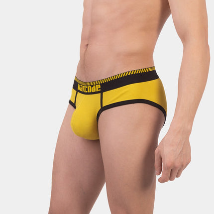 Barcode Berlin Solger ribbed cotton brief yellow