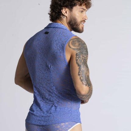 Gigo Paradise lace sleeveless shirt blue