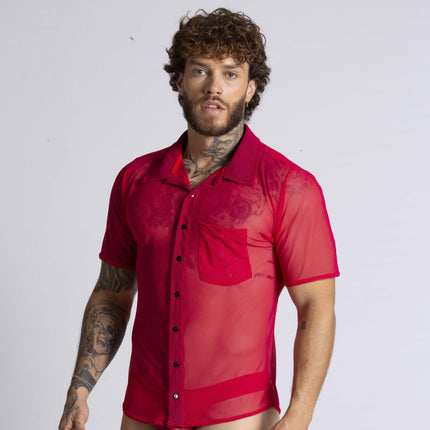 Gigo Bahia short sleeve mesh shirt red