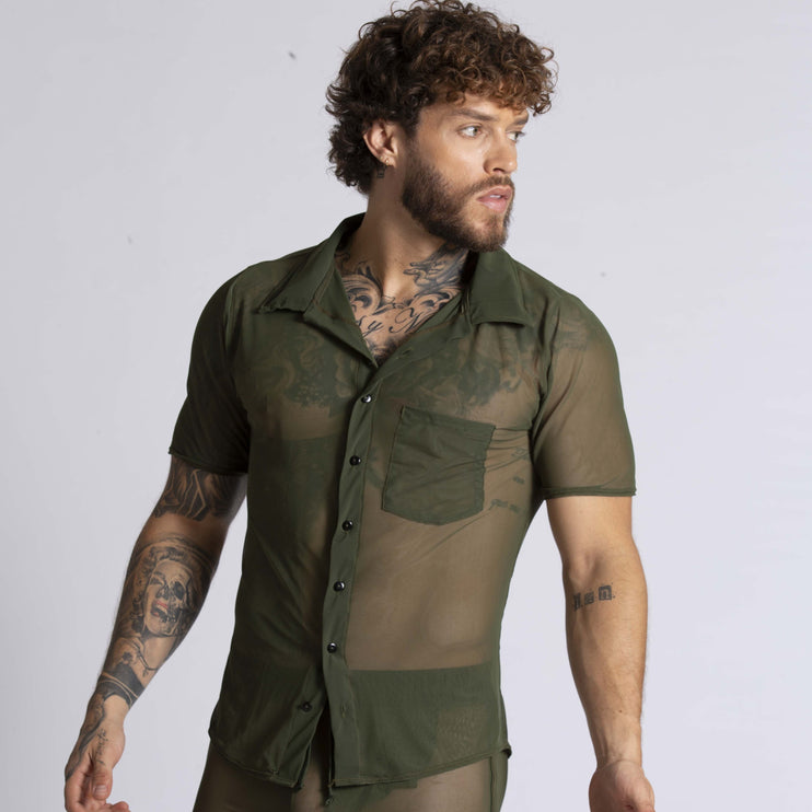 Gigo Bahia short sleeve mesh shirt green