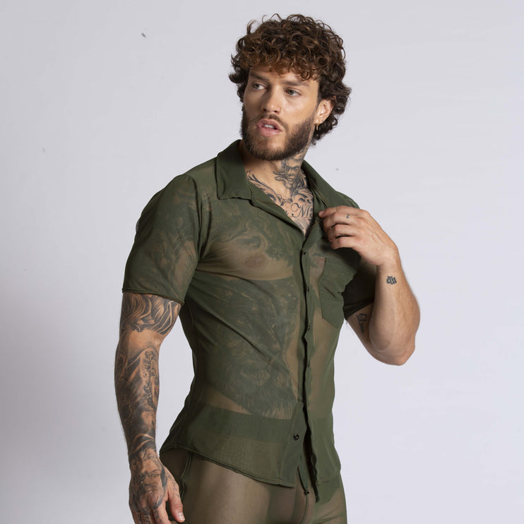 Gigo Bahia short sleeve mesh shirt green