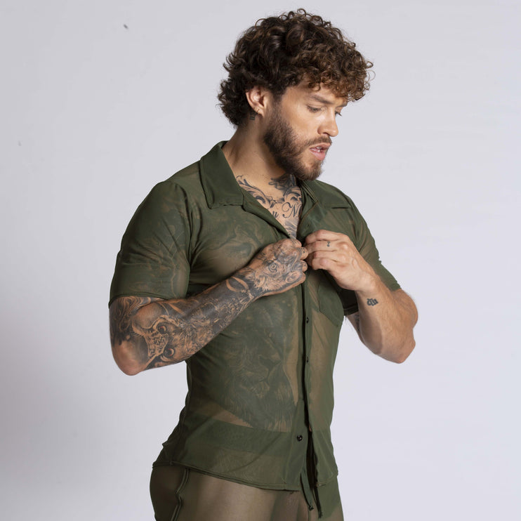 Gigo Bahia short sleeve mesh shirt green