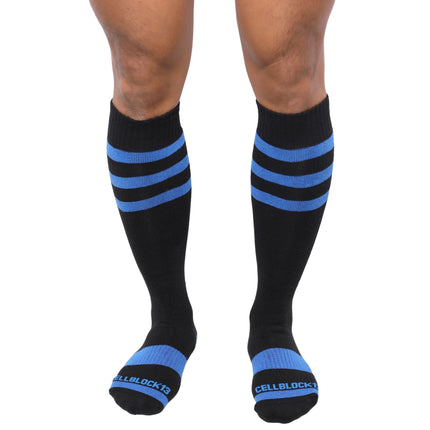 Cellblock 13 Linebacker knee-high socks black/blue