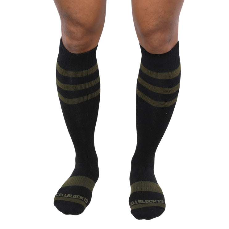 Cellblock 13 Linebacker knee-high socks black/army green