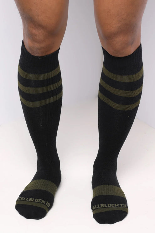 Cellblock 13 Linebacker knee-high socks black/army green