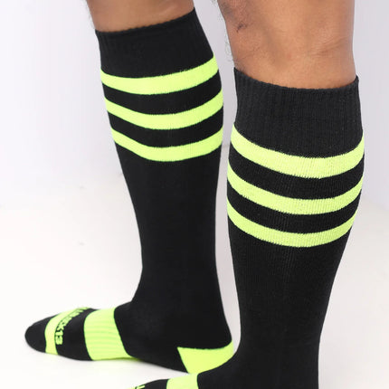 Cellblock 13 Linebacker knee-high socks black/neon yellow