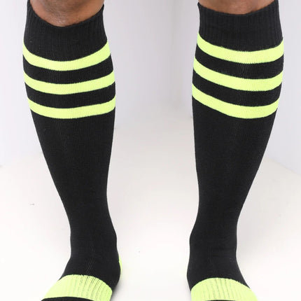 Cellblock 13 Linebacker knee-high socks black/neon yellow