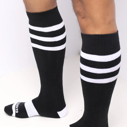 Cellblock 13 Linebacker knee-high socks black/white