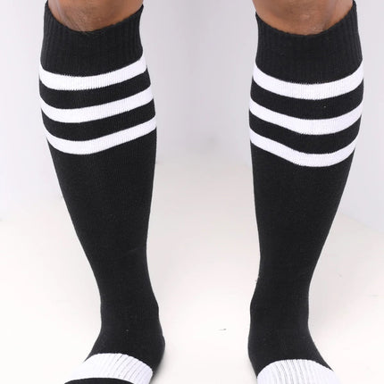 Cellblock 13 Linebacker knee-high socks black/white