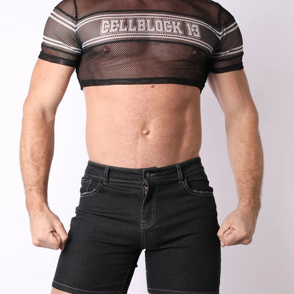 Cellblock 13 Challenger mesh crop top black