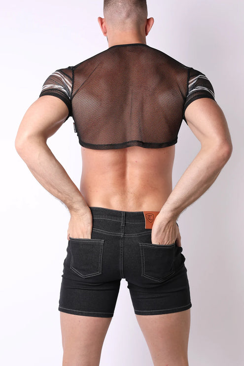 Cellblock 13 Challenger mesh crop top black