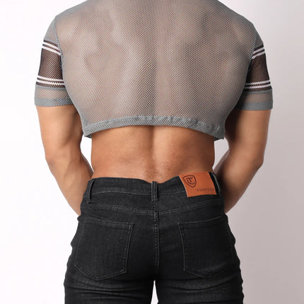 Cellblock 13 Challenger mesh crop top grey