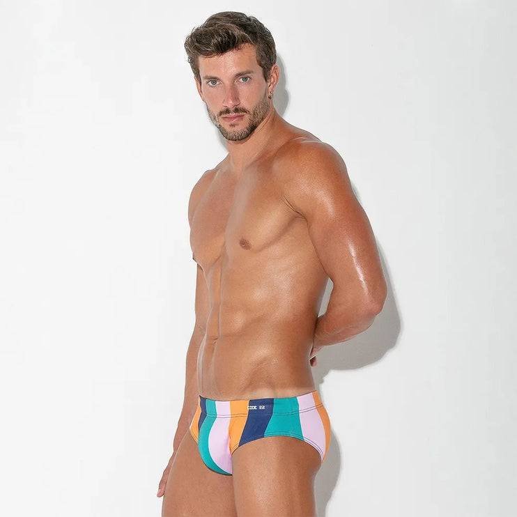 Code 22 Bold Stripe enhancing swim brief 24071