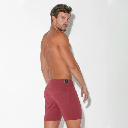 Code 22 slim fit 5" stretch short 9712 burgundy