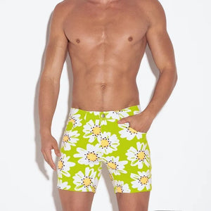 Code 22 slim fit 5" stretch short 9712 lime floral