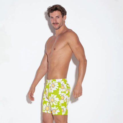 Code 22 slim fit 5" stretch short 9712 lime floral