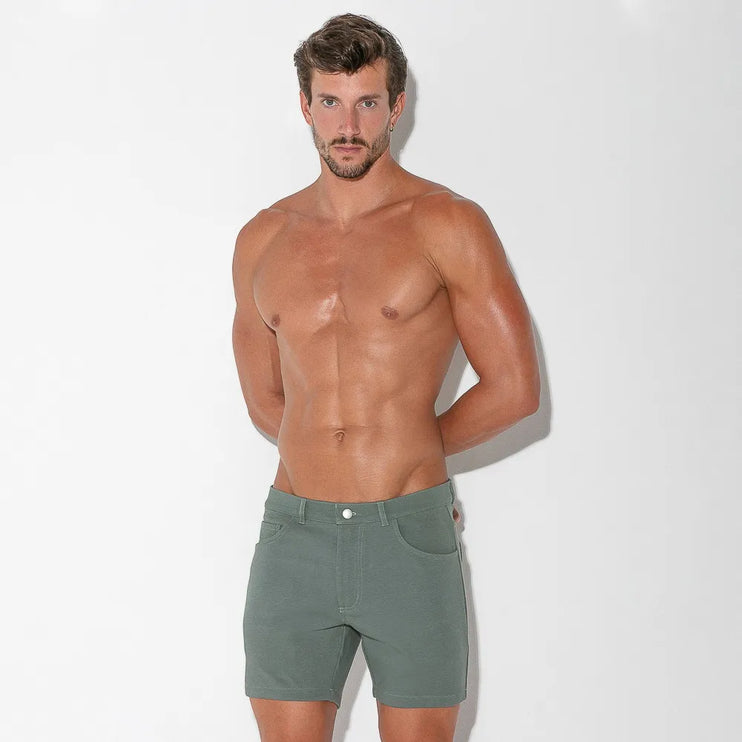 Code 22 slim fit 5" stretch short 9712 khaki sage