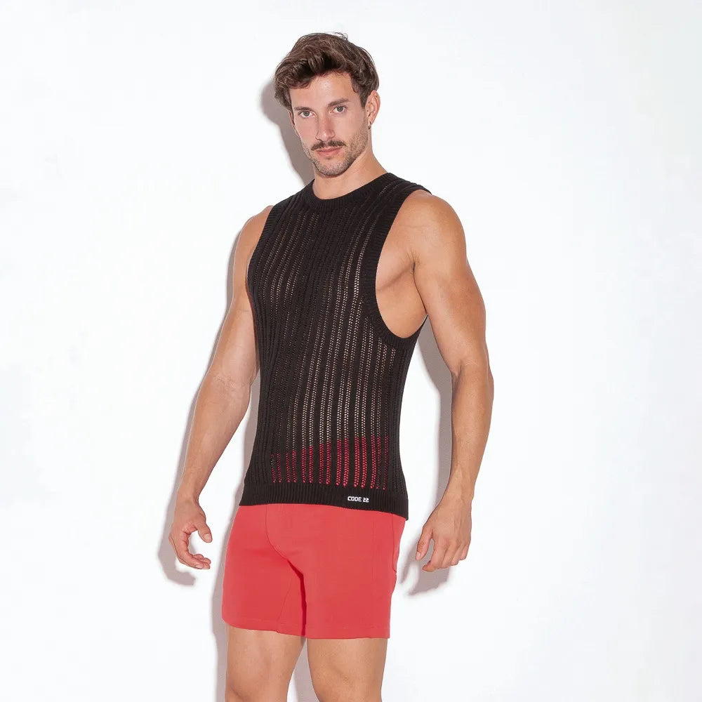 Code 22 knit muscle tank 7002 black