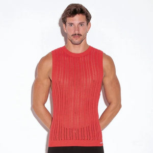 Code 22 knit muscle tank 7002 coral red